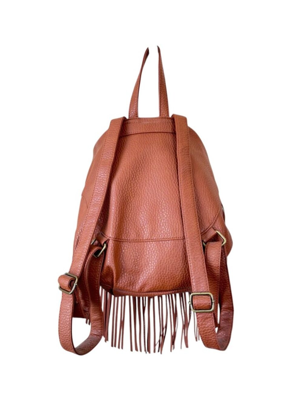 Primark Boho Fringe Mini Backpack Cognac Brown Festival Western Bag - Picture 3 of 8